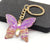 Cute Pastoral Commute Butterfly Arylic Alloy Plating Gold Plated Keychain