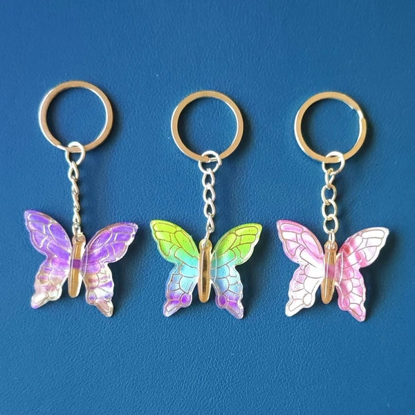 Cute Pastoral Commute Butterfly Arylic Alloy Plating Gold Plated Keychain