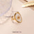 Cute Pastoral Oval Flower Stainless Steel Plating 18k Gold Plated Open Rings