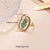 Cute Pastoral Oval Flower Stainless Steel Plating 18k Gold Plated Open Rings