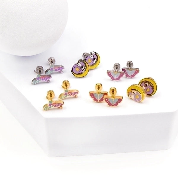 Cute Penguin Dolphin Stainless Steel Ear Studs 1 Pair