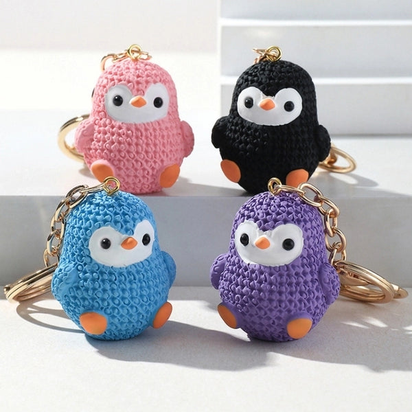 Cute Penguin Resin Women's Bag Pendant Keychain