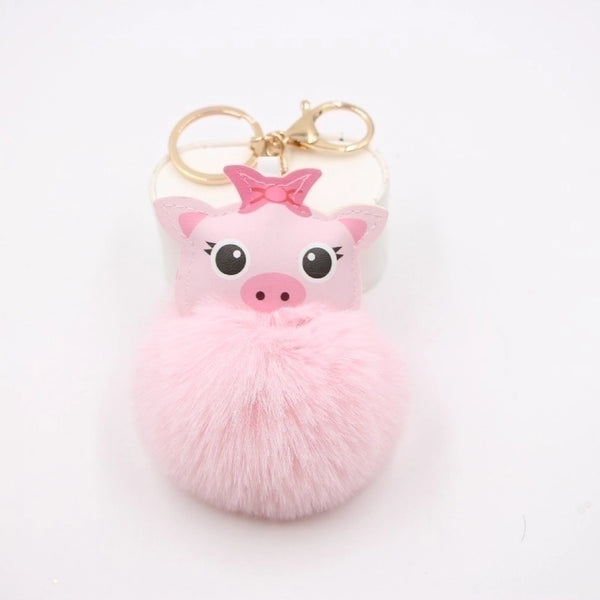 Cute Pig Hair Ball Keychain Europe And America Pig Plush Bag Accessories Pendant Gift