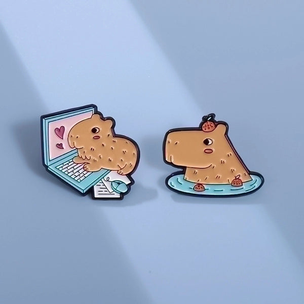 Cute Pin Animal Cartoon Capybara Alloy Plating Unisex Brooches