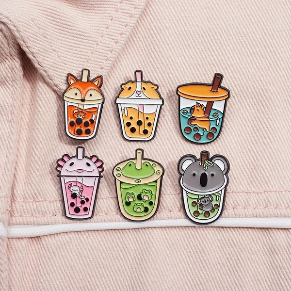 Cute Pin Animal Cup Zinc Alloy Plating Unisex Brooches