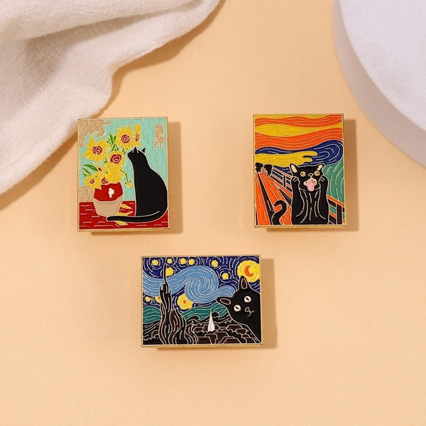 Cute Pin Animal Oil Painting Alloy Stoving Varnish Unisex Brooches