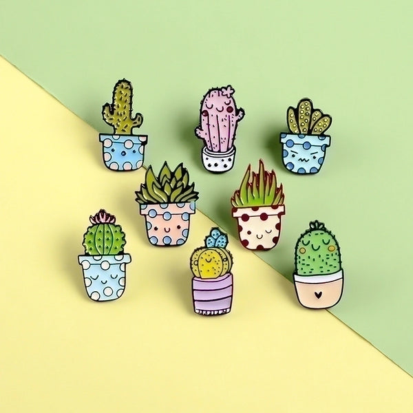 Cute Pin Cactus Alloy Stoving Varnish Unisex Brooches