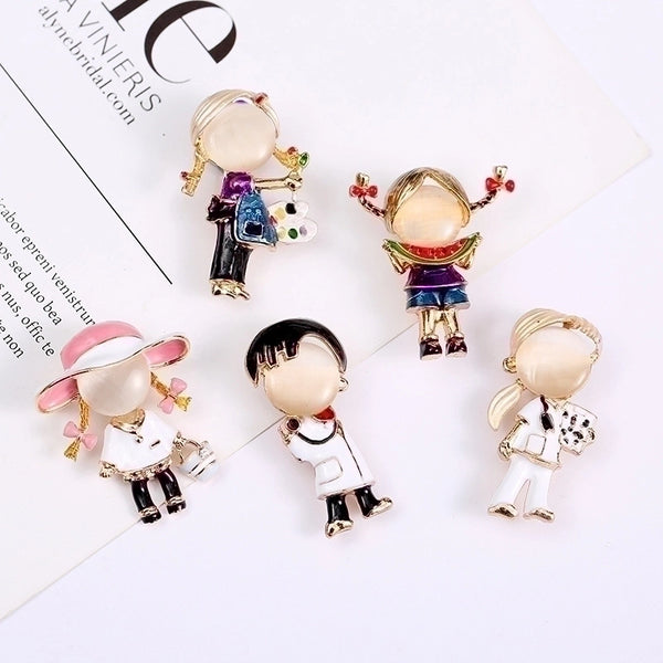 Cute Pin Cartoon Character Alloy Enamel Women'S Brooches