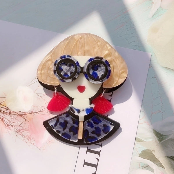 Cute Pin Cartoon Character Arylic Women'S Brooches