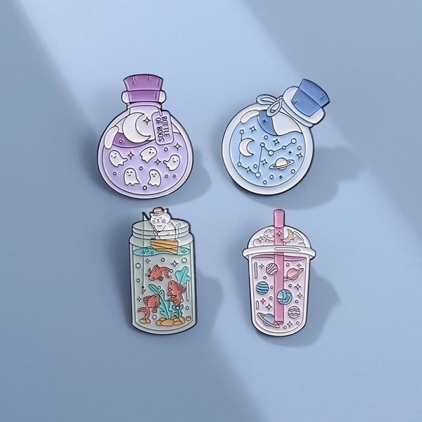 Cute Pin Cartoon Cup Alloy Plating Unisex Brooches