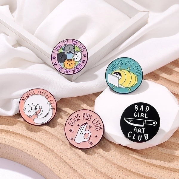 Cute Pin Cartoon Letter Alloy Plating Unisex Brooches