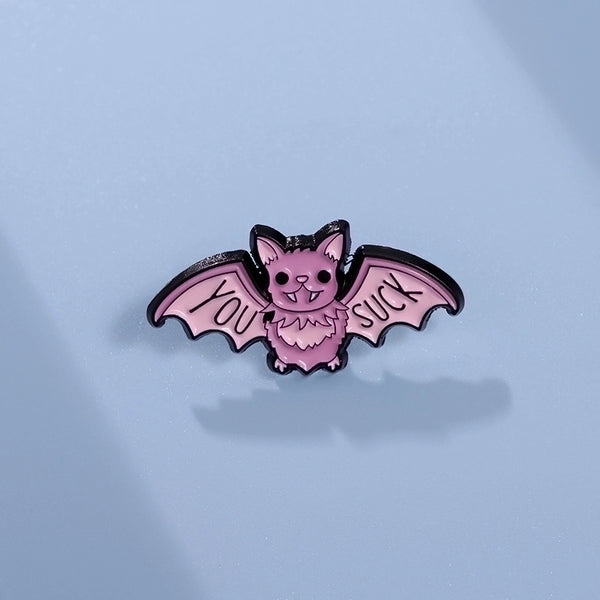 Cute Pin Cartoon Letter Bat Alloy Plating Unisex Brooches