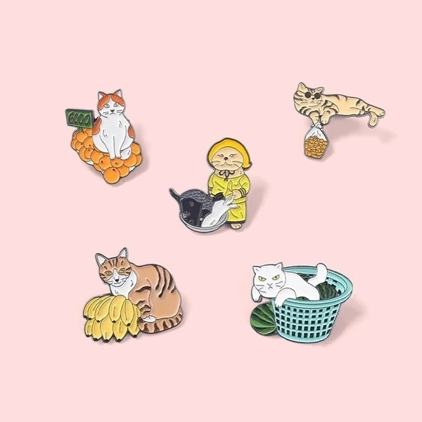 Cute Pin Cat Alloy Stoving Varnish Unisex Brooches