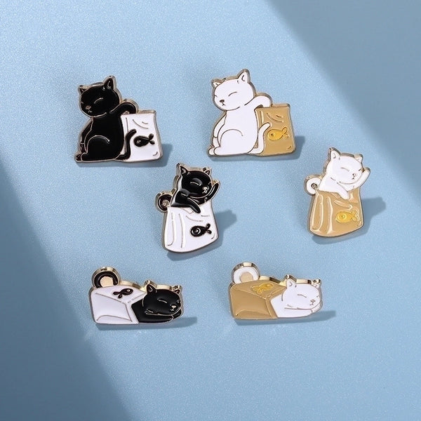 Cute Pin Cat Alloy Stoving Varnish Unisex Brooches