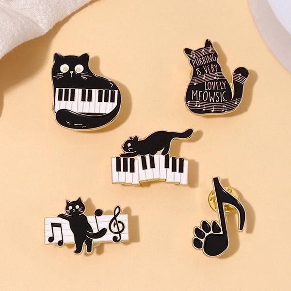 Cute Pin Cat Notes Alloy Stoving Varnish Unisex Brooches