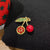 Cute Pin Cherry Alloy Enamel Rhinestones Women'S Brooches