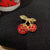 Cute Pin Cherry Alloy Enamel Rhinestones Women'S Brooches