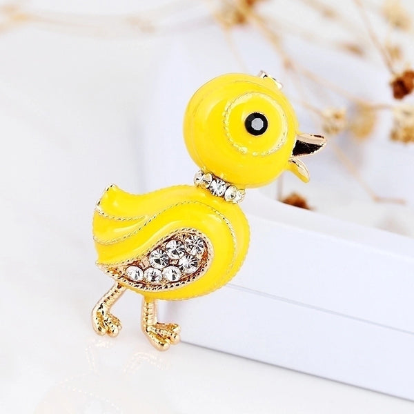 Cute Pin Duck Alloy Plating Inlay Rhinestones Women's Brooches