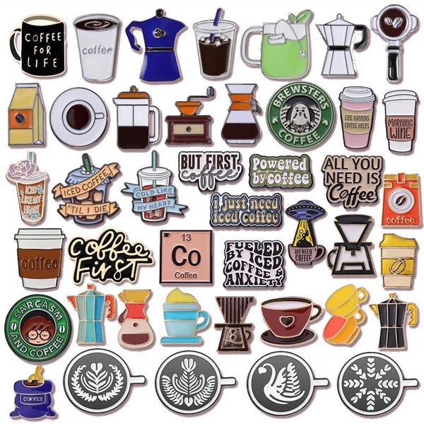 Cute Pin Letter Cup Alloy Asymmetrical Stoving Varnish Unisex Brooches