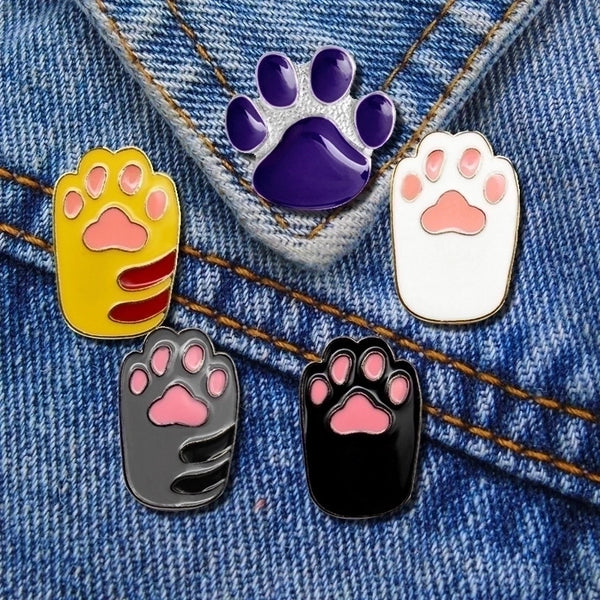 Cute Pin Paw Print Alloy Enamel Unisex Brooches