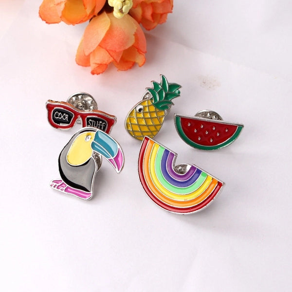 Cute Pin Rainbow Pineapple Alloy Contrast Collar Enamel Unisex Brooches