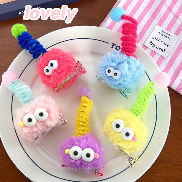 Cute Plush Funny Hairpin Ugly Cute Girl Soft Cute Hair Accessories Hairpin Broken Hair Bangs Clip Duckbill Clip Headdress