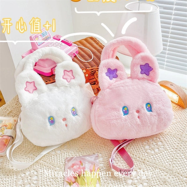 Cute Plush Rabbit Autumn And Winter Cartoon Messenger Bag