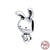 Cute Rabbit Egg Sterling Silver Enamel Inlay Zircon Charms Jewelry Accessories