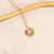 Cute Rainbow Flower Stainless Steel Necklace Inlay Zircon Stainless Steel Necklaces 1 Piece