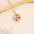 Cute Rainbow Flower Stainless Steel Necklace Inlay Zircon Stainless Steel Necklaces 1 Piece