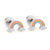 Cute Rainbow Fruit Shell Stainless Steel Ear Studs 1 Pair