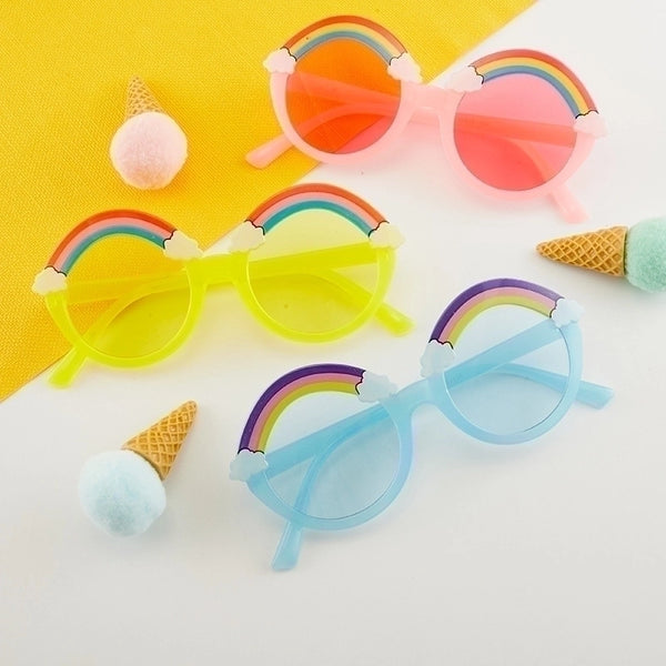 Cute Rainbow Pc Special-shaped Mirror Clips Kids Sunglasses