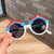 Cute Rainbow Round Frame Full Frame Kids Sunglasses