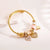 Cute Romantic Sweet Bear Alloy Titanium Steel Plating Inlay Rhinestones Gold Plated Bangle