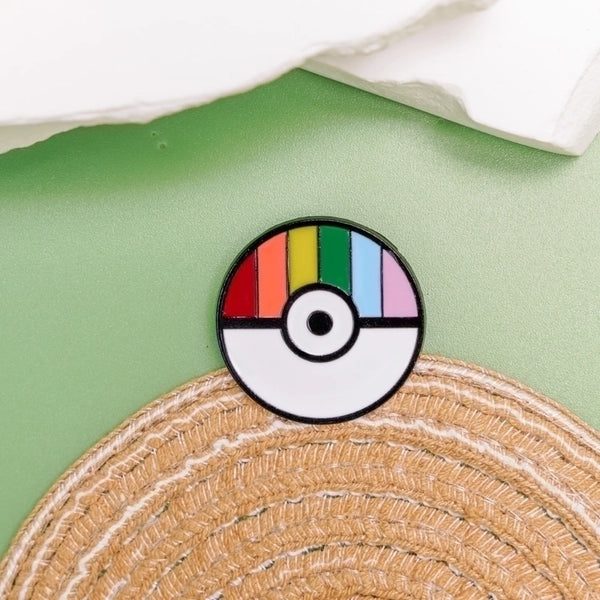 Cute Round Rainbow Metal Unisex Brooches