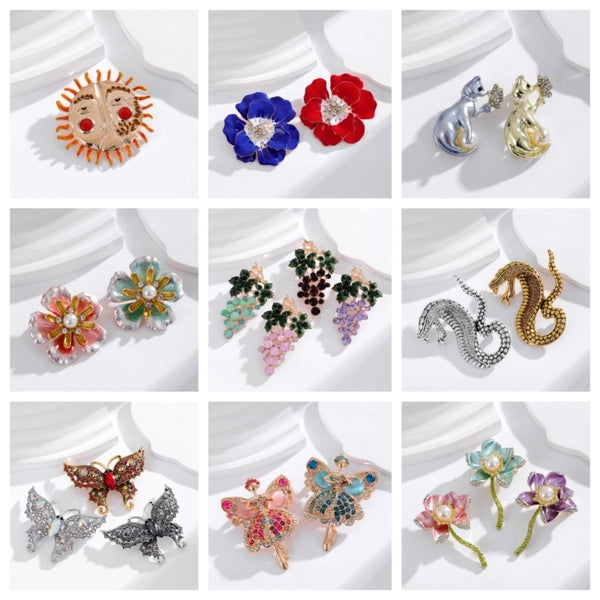 Cute Minimalist Animal Plant Alloy Inlay Rhinestones Women's Brooches