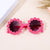 Cute Simple Style Flower Ac Special-shaped Mirror Full Frame Kids Sunglasses