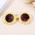 Cute Simple Style Flower Ac Special-shaped Mirror Full Frame Kids Sunglasses