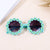 Cute Simple Style Flower Ac Special-shaped Mirror Full Frame Kids Sunglasses