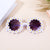 Cute Simple Style Flower Ac Special-shaped Mirror Full Frame Kids Sunglasses