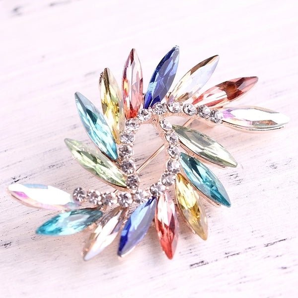 Cute Simple Style Pin Colorful Alloy Plating Inlay Rhinestones Unisex Brooches