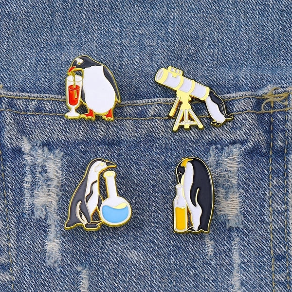 Cute Simple Style Pin Penguin Alloy Stoving Varnish Women'S Brooches