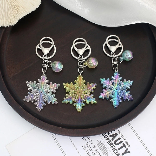 Cute Snowflake Arylic Christmas Women's Bag Pendant Keychain