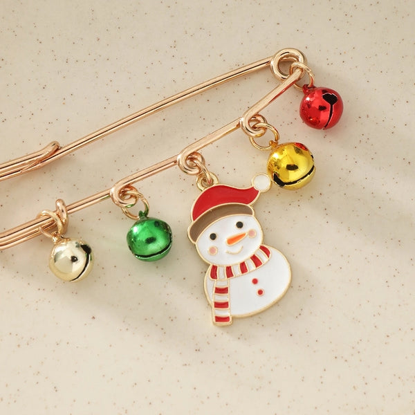 Cute Snowman Metal Plating Unisex Brooches 1 Piece