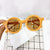 Cute Solid Color Ac Round Frame Full Frame Kids Sunglasses