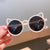 Cute Solid Color Cat Eye Full Frame Kids Sunglasses