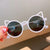 Cute Solid Color Cat Eye Full Frame Kids Sunglasses