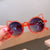 Cute Solid Color Cat Eye Full Frame Kids Sunglasses