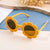 Cute Solid Color Round Frame Full Frame Kids Sunglasses