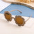 Cute Solid Color Round Frame Full Frame Kids Sunglasses